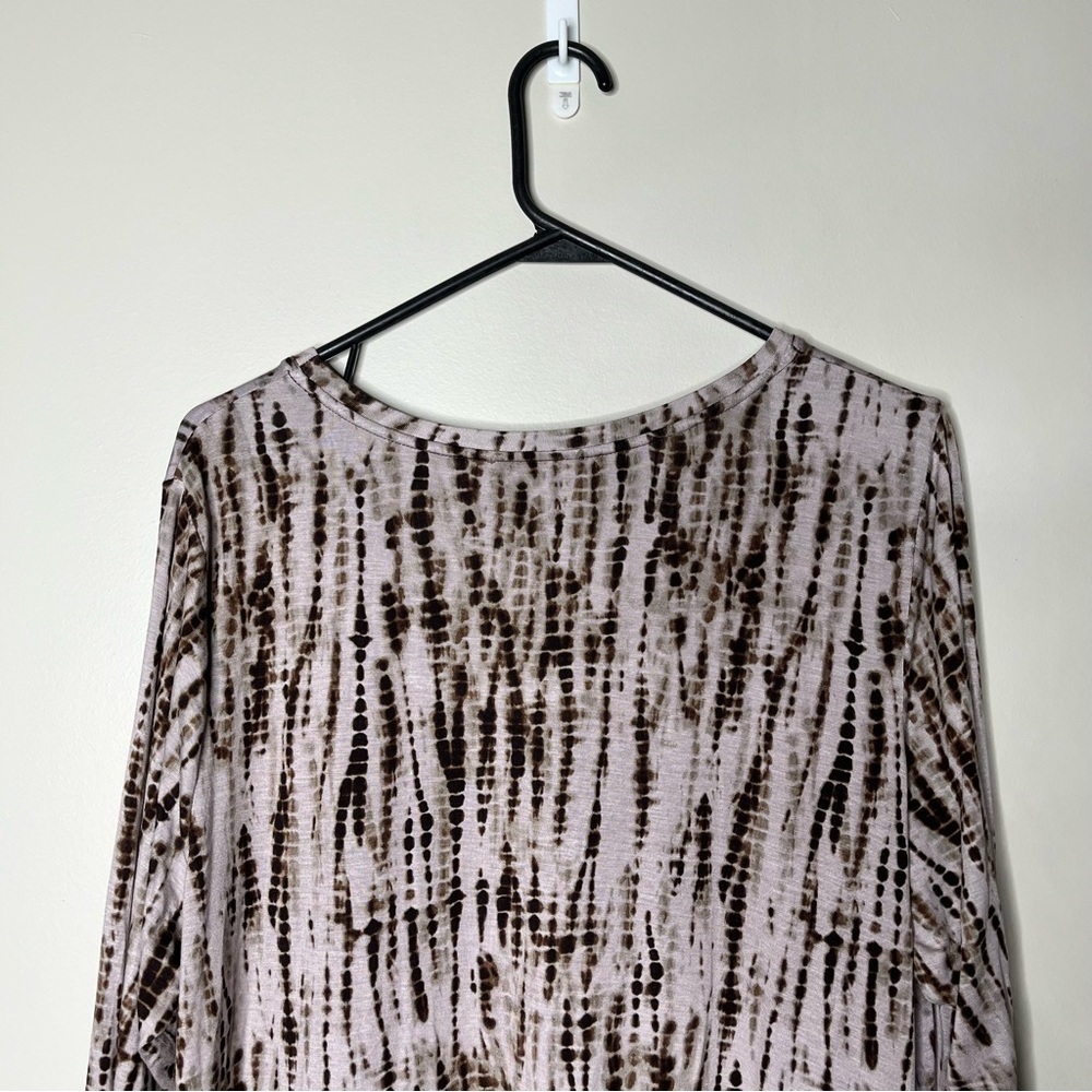 LOGO Lori Goldstein Tie Dye Like Long Sleeves Tunic  With Contrast Hemline SZ XL - Picture 12 of 13